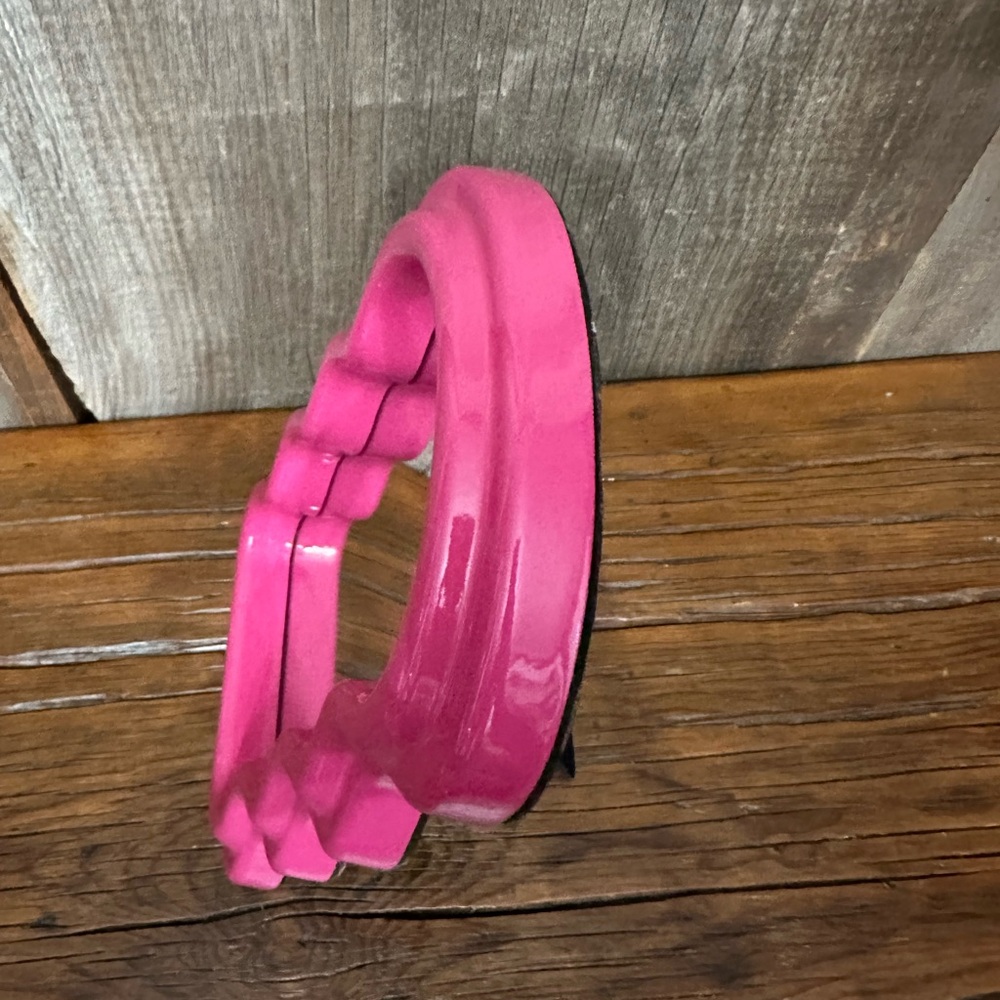 Scalloped Mirror in Hot Pink Wall Hanging or Tabletop - Picture 6 of 13